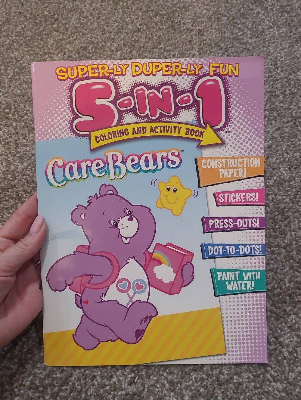 2006 CARE BEARS Super-ly Duper-ly Fun 5-in-One Coloring & Activity Book NEW